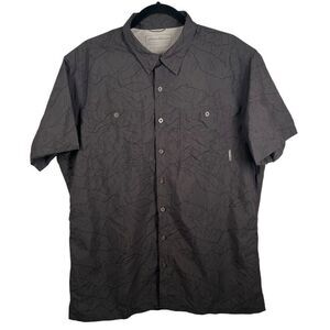 Eddie Bauer Grey Short Sleeve Button Front